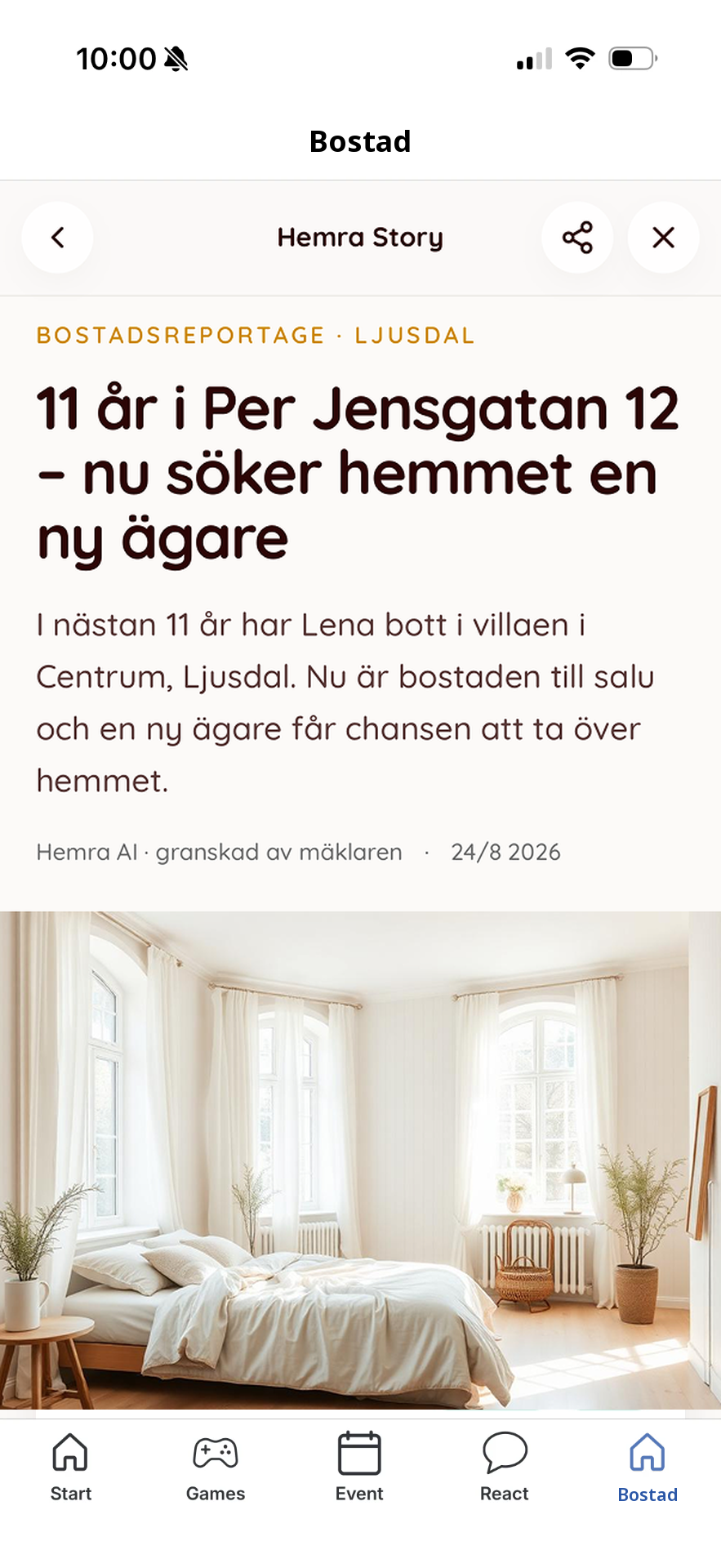 Reportage om bostaden