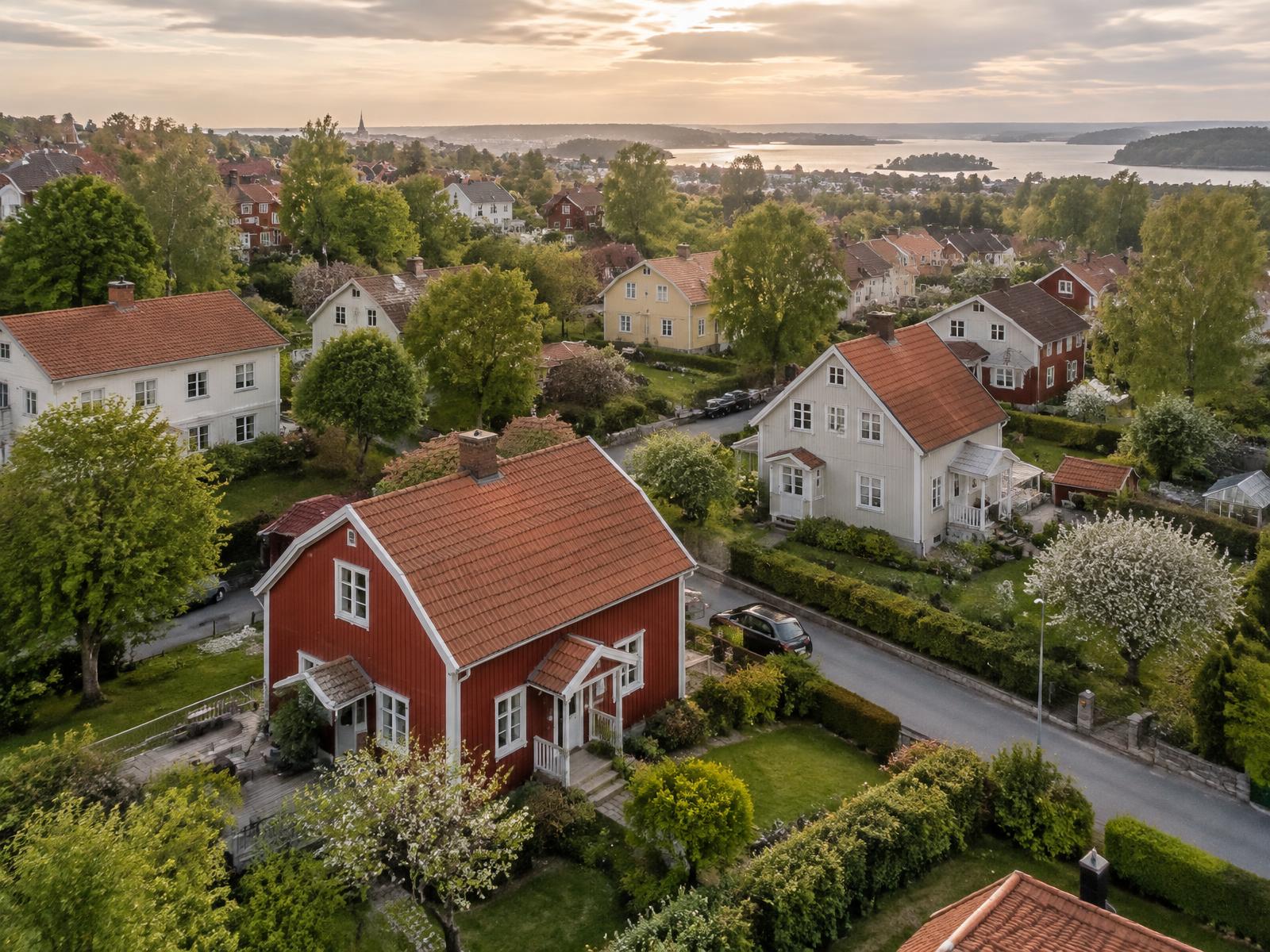 Lokalt villaområde sett ovanifrån